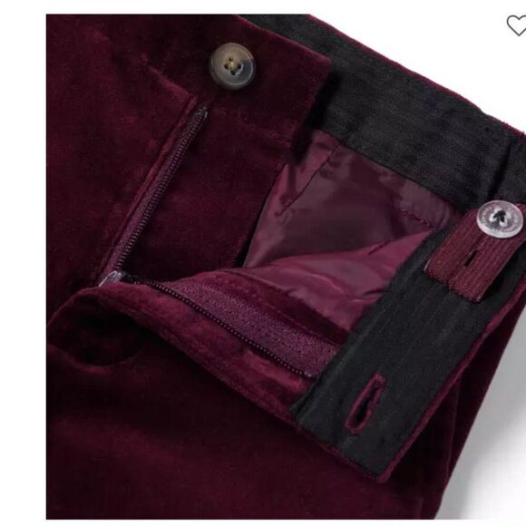 Janie and Jack100048425 Burgundy Velvet The Velvet Party Pants NWT - Picture 3 of 6